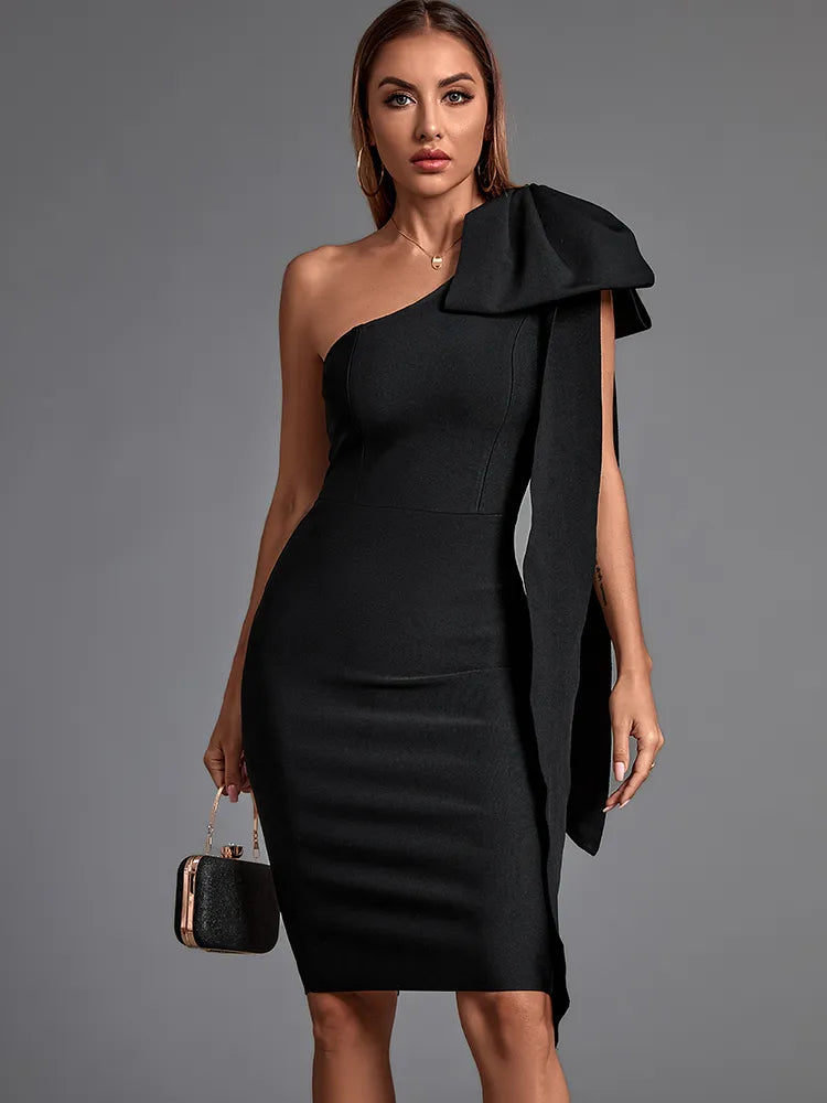 Bandage Dress New Women's Black Bodycon Dress Elegant Sexy Evening Club Party Dress High Quality Summer Fashion