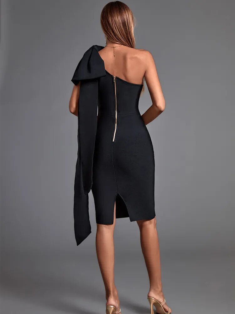 Bandage Dress New Women's Black Bodycon Dress Elegant Sexy Evening Club Party Dress High Quality Summer Fashion