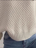 sweater fashion sexy v-neck loose women's top knitted milky white sweater womens knit sweaters  women clothing