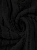 Elegant Black V-Neck Knit Dress - Chic Long Sleeve A-Line Mini with Ruffle Detail, Polyester & Elastane Blend, Machine Washable - Perfect for Fall