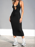 Causal Sleeveless Tie Up Long Dress