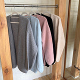Open Front Knit Cardigan for Women Comfy Balloon Sleeve Open-front Sweater Coat Female Duster Cardi Casual Autumn Winter Outfit