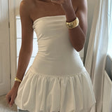 Solid Color Sexy Body-hugging YK2 - No-collar Short Women's Dress