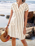 Chic Women's V-Neck Striped Dress