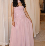 Exquisite Pink Beaded Birthday Gown  Party Gown Strapless Formal Dress Sequins Arabic A Line Prom Dress