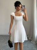 Solid Color Elegant Dress