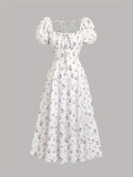 [Romantic | Fast Fashion] Romantic Small Floral Dress | European and American Fast Fashion | Sweet Date Play Front, Middle and Back Straps