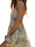 Women's Floral Print Peplum Dress - Off the Shoulder, Sleeveless, Sexy Style with Ruffle Detail, Polyester