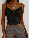 Women'S Sexy Off-Shoulder Top, 95% Polyester 5% Elastane, Knit Fabric, Medium Stretch, Solid Color, All-Season, Short Length, Contrast Lace Detail, Slim-Fit Halter Pullovers