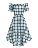 Plaid 2 In 1 Dresses  Short Sleeve Robe Plaid Print Faux Twinset Lace Up Vestido Feminino Vacation Party Streetwear