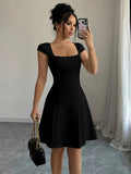 Solid Color Elegant Dress