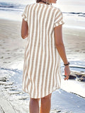 Chic Women's V-Neck Striped Dress