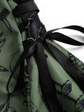 Butterfly Print Slingback Dress - Zipper Backless Cami Style, Casual Polyester Summer Dress for Women - Customized, Woven, No Elasticity, Random Printing, Strapless, Elegant, and Comfortable