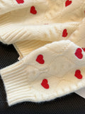 [Autumn Heart Pattern Pullover Sweater] Cozy Heart Pattern Pullover Round Neck Autumn And Winter Sweater, Fall Sweaters