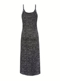 New Fashionable Holiday Style Leopard Print Butterfly Print Camisole Dress