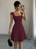 Solid Color Elegant Dress