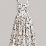 Elegant Sleeveless Plus Size Floral Print A-line Dress - Women's Clothing for Spring & Summer