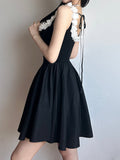 Gothic Flowers Spliced Straps Dress