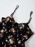 Romantic and elegant dress with cup print, suitable for dates and outings