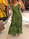 New Fashionable Holiday Style Leopard Print Butterfly Print Camisole Dress