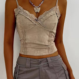 Women'S Sexy Off-Shoulder Top, 95% Polyester 5% Elastane, Knit Fabric, Medium Stretch, Solid Color, All-Season, Short Length, Contrast Lace Detail, Slim-Fit Halter Pullovers