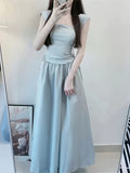 [Summer Fashion Ruffled Blouse Dress] Women's Polyester Blouse Dress With Ruffled Trim, Young And Elegant Design, Adjustable Waist, Summer Fashion