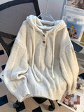 Comfortable Solid Color Polyester Pullover Sweater - Women's Casual Long Sleeve Hoodie with Drawstring, Regular Sleeve, Oversized Style, 100% Polyester, No Belt
