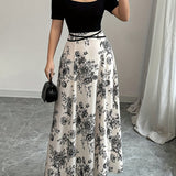 [Elegant Sleeveless] Women's Elegant Sleeveless Floral Print Maxi Dress | Occasion/Scene: Spring/Summer/Fall | Style: Elegant | Usage: Casual Attire