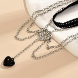 Gothic Multilayer Stretch Love Heart Leg Chain Hip Hop Style Body Chain Jewelry