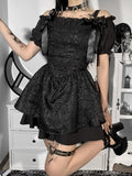 Gothic Slim Short-Sleeve Halter Dress