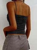 Women'S Sexy Off-Shoulder Top, 95% Polyester 5% Elastane, Knit Fabric, Medium Stretch, Solid Color, All-Season, Short Length, Contrast Lace Detail, Slim-Fit Halter Pullovers