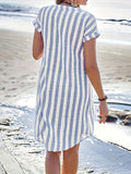 Chic Women's V-Neck Striped Dress