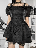 Gothic Slim Short-Sleeve Halter Dress