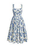 Elegant Sleeveless Plus Size Floral Print A-line Dress - Women's Clothing for Spring & Summer