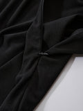 Chic 2 In 1 Double-breasted A-line Dress - Long Flounce Sleeve For Spring & Fall - Women's Clothing