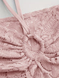 Semi-Sheer High Stretch Lace Wrap Bustier & Bodycon Skirt Set - Machine Washable, Perfect for All Seasons