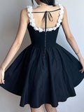 Gothic Flowers Spliced Straps Dress