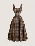 [Targeted Style]Plaid Long Dress