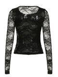 [95% Polyester Backless Long Sleeve] Women'S Y2K Style Backless Long Sleeve T-Shirt, 95% Polyester 5% Elastane, Crew Neck, Knit Fabric, Solid Color, Regular Length, Spring/Fall Fashion Top