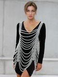 Handmade Pearl Body Chain Sexy Dress