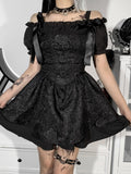 Gothic Slim Short-Sleeve Halter Dress