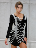 Handmade Pearl Body Chain Sexy Dress