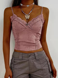 Women'S Sexy Off-Shoulder Top, 95% Polyester 5% Elastane, Knit Fabric, Medium Stretch, Solid Color, All-Season, Short Length, Contrast Lace Detail, Slim-Fit Halter Pullovers