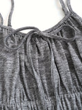 Stunning Ruched Tie Front Sling Dress - Elegant Cinched Waist, Pleated Cami Design, Solid Color, Flowy, Comfortable, Versatile, Perfect for Spring & Summer, Women's Clothing, Everyday Wear, Party Dress, Vacation Outfit