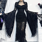 Y2K Lace Long Sleeves See Through Mesh Crop Top - Goth Fake Collar Shrug Blouse Cover Up for Women Girls Victorian