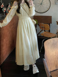 New Style High-end Long-Sleeved Dress with Exposed Shoulders and Waist for Women, Slimming A-line Dress
