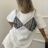 Casual Short Sleeve Lace Splicing Crew Neck T-Shirt - Women's Clothing for Spring & Summer