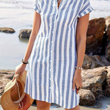 Chic Women's V-Neck Striped Dress