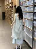 Chic Floral Chiffon Sundress for Women - Slimming Summer Beach Dress with Square Neckline, Machine Washable