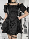 Gothic Slim Short-Sleeve Halter Dress
